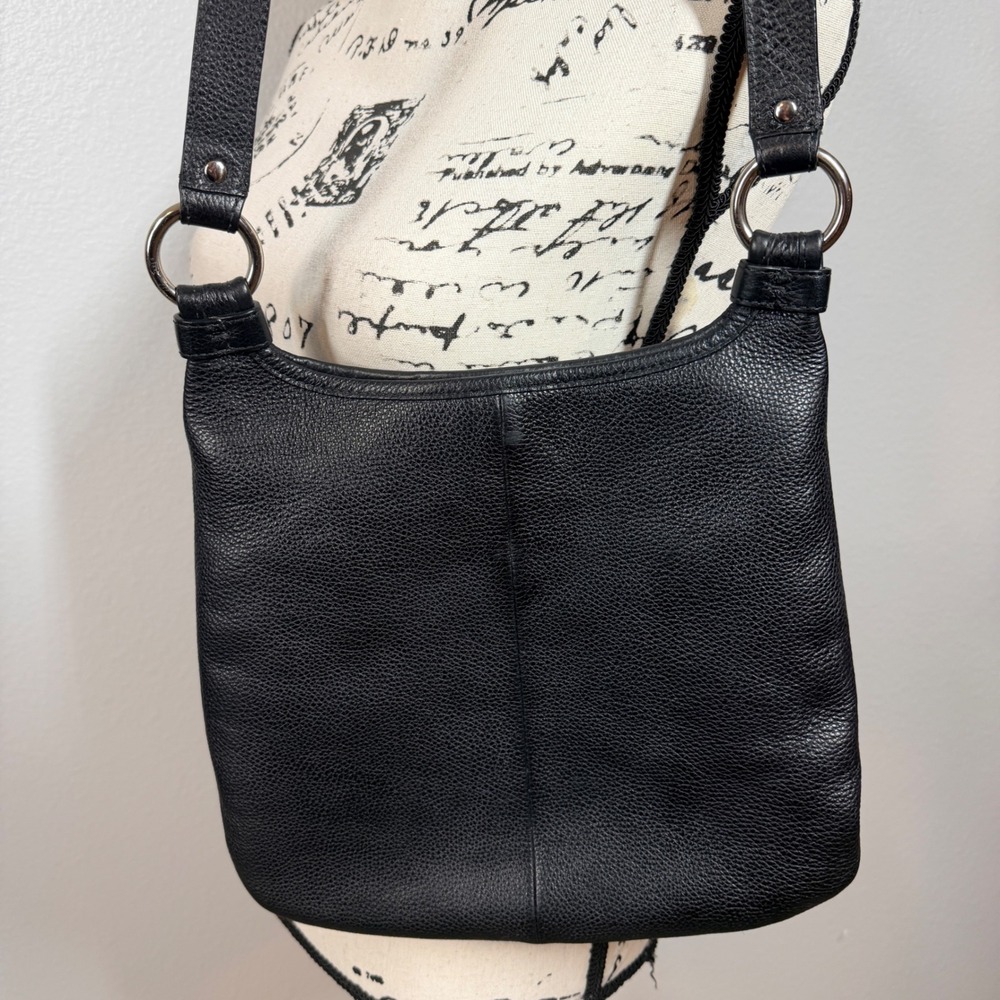 Coach Penelope Crossbody Bag Women Black Pebbled Leather Turnlock Classic - Picture 5 of 13